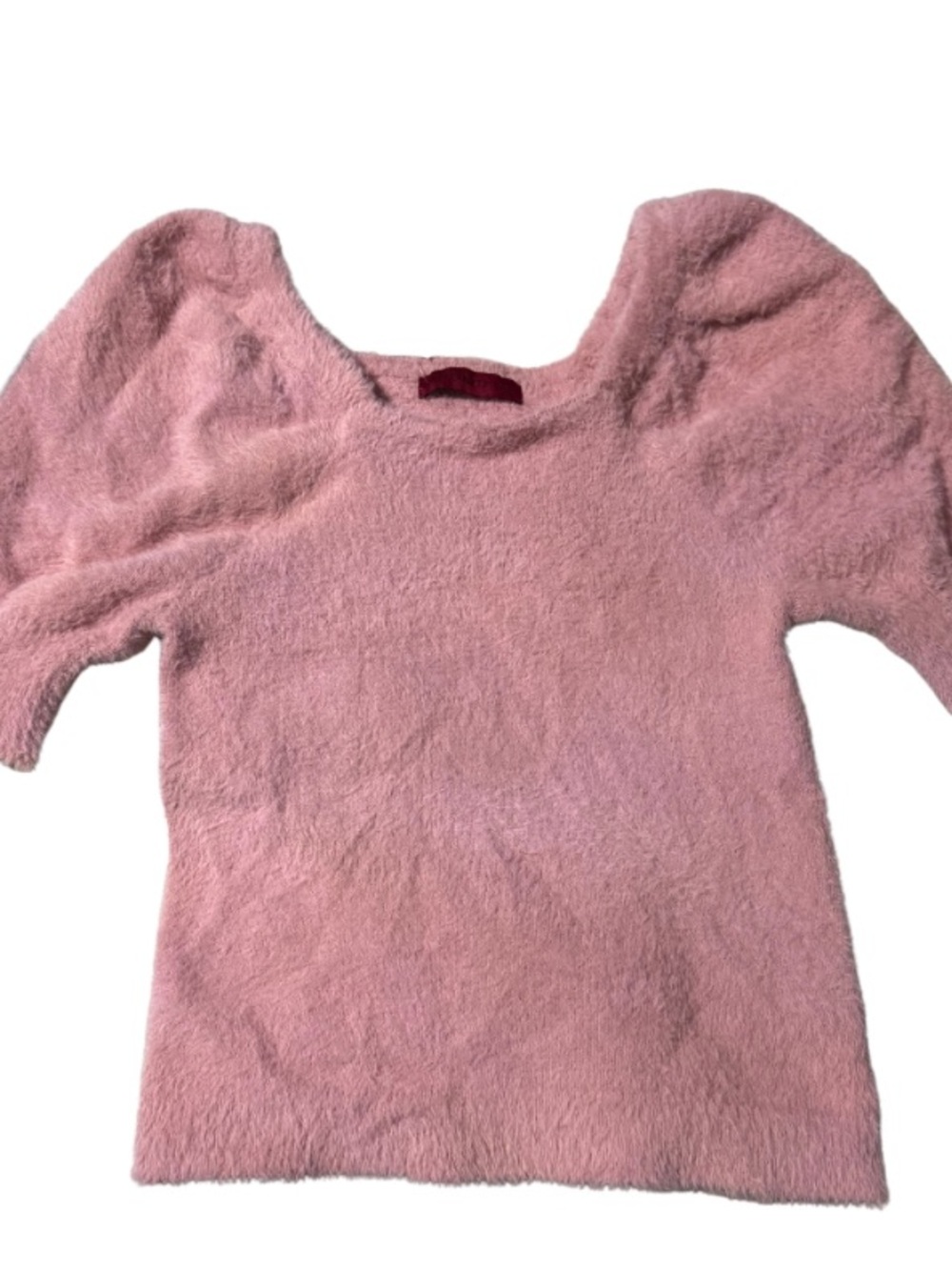 Girls' Plush Puff Sleeve Sweater - Soft Pink